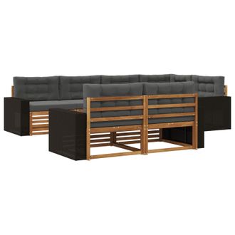 vidaXL Set Di Divani Da Esterno 7 Pz Naturale E Antracite Vidaxl