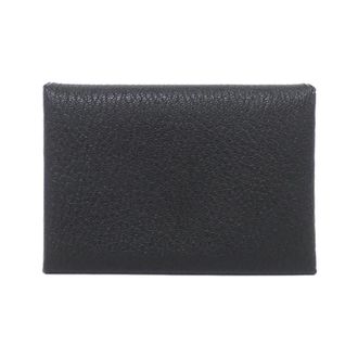 Herm&egrave;s Black Chevre Leather Coin Purse/Coin Case (Pre-Owned)