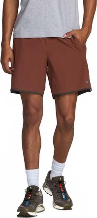 Rvca Yogger Stretch Contrast Short In Red Earth