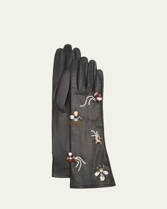 Ulla Johnson Laetitia Embellished Leather Gloves