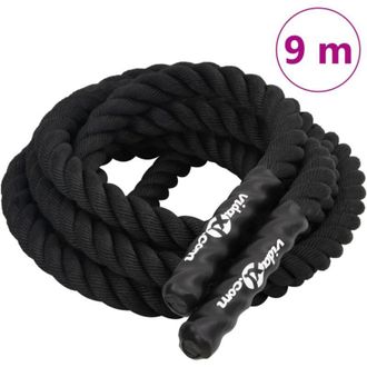 vidaXL Cuerda De Batalla Poli&eacute;ster Negro 9 M 6,8 Kg Vidaxl