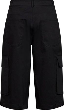 Blanca Vita Womens Bermuda Cargo Shorts Basco Black Cotton