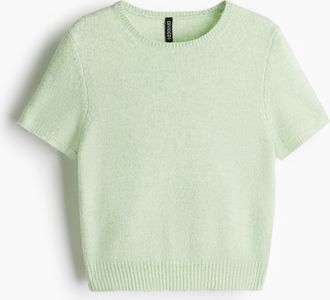 H&M T-Shirt aus Feinstrick - Helles Mintgr&uuml;n