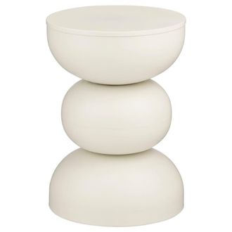 MiCa Decorations Mesa auxiliar luna blanco roto h46xb32xl32cm