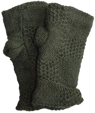 Gheri Womens Warm Woolen Fleece Lined Hand Knitted Mittens Gloves Handwarmers N