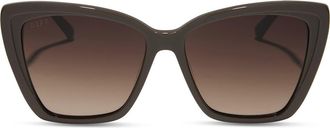 DIFF Eyewear Becky II 56mm Cat Eye Sunglasses in Truffle Gradient at Nordstrom