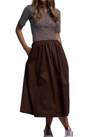 Q2 Patty Midi Dress In Brown