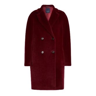Max Mara Halflange Cocoon-jas - Dames - Mantels - Rood - Maat: S Zijde