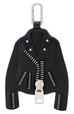 AllSaints Balfern Leather Jacket Keyring in Black/Silver at Nordstrom