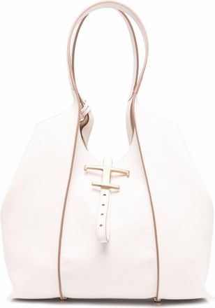 Tod's White Leather Tote Bag