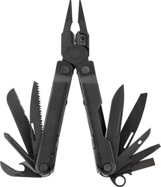 Leatherman Ltm-831563 Rebar. Multiherramienta Con 17 Funciones. Color Negro. Para Uso Profesional Y Proyectos En El Hogar / Funda Molle, Negra Y Garant&iacute;a