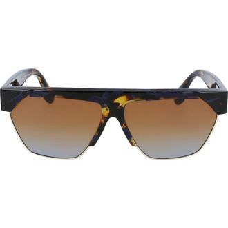Victoria Beckham 62mm Gradient Sunglasses in Havana/Blue at Nordstrom