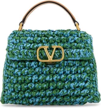 Valentino Garavani Two-Tone Raffia Vsling Handbag