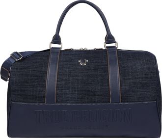 True Religion Horseshoe Quilting Denim Weekender Duffel Bag
