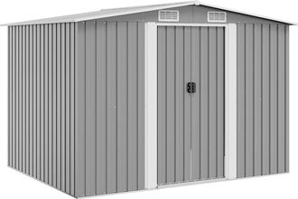 vidaXL Caseta De Jard&iacute;n De Metal 257x205x178 Cm Gris Vidaxl