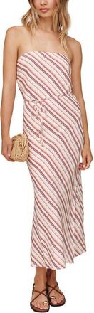 Bella Dahl Stripe Strapless Linen Blend Maxi Dress in Sunset Stripe at Nordstrom, Size X-Small