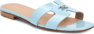 Bruno Magli Fina Slide Sandal in Sky Blue Patent at Nordstrom, Size 10.5