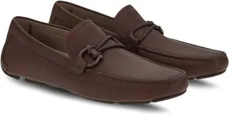 Ferragamo Mens Ornament Driver Shoes In Brown