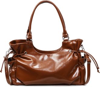Generic PU Leather Shoulder Bag Y2K Crossbody Bag Fashion Tote Bag for Women (Brown)