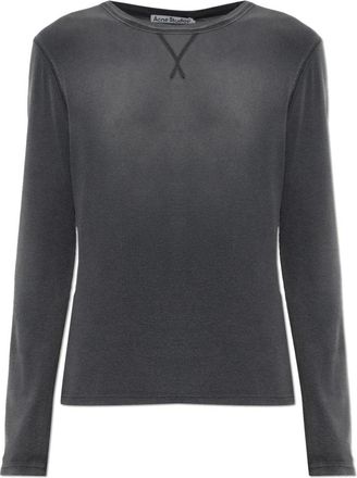 Acne Studios Sprayed Logo T-shirt - Heren - Tops - Zwart - Maat: M/L Katoen