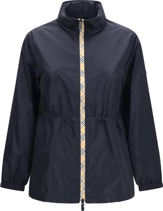 Burberry Black Solid Mock Collar Jacket