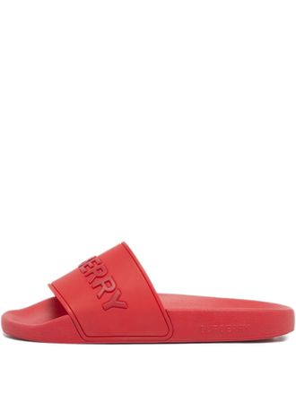 Burberry embossed slides - women - Rubber/Rubber/Rubber - 37 - Red