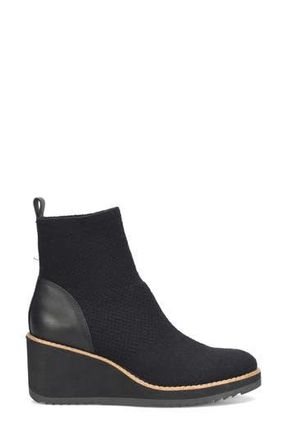 S&ouml;fft Elaina Wedge Knit Bootie in Black at Nordstrom Rack, Size 9.5