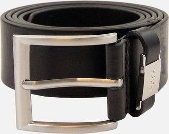 HUGO BOSS Mens Hugo Boss Connio Branded Metal Trim Belt Black 001 - Size: 120