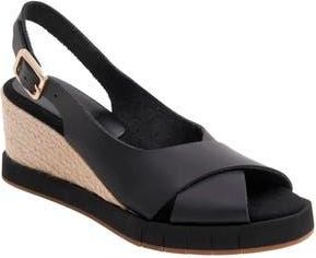 Andr&eacute; Assous Foxa Sole Motion Slingback Wedge Sandal in Black at Nordstrom Rack, Size 11