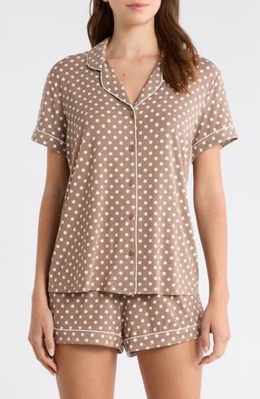 Nordstrom Moonlight Eco Short Pajamas in Brown- Ivory Even Dense Dot at Nordstrom, Size Small