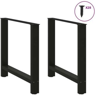 vidaXL Patas Para Mesa De Comedor Negras (2 Unidades, 70 X 72-73 Cm, Acero) Vidaxl
