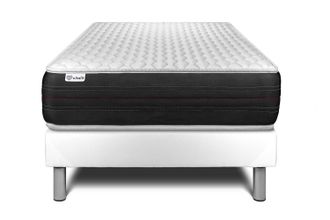 VITALIT Vitalit - Base Tapizada Blanco + Colch&oacute;n Con Muelles Ensacados 90 X 190