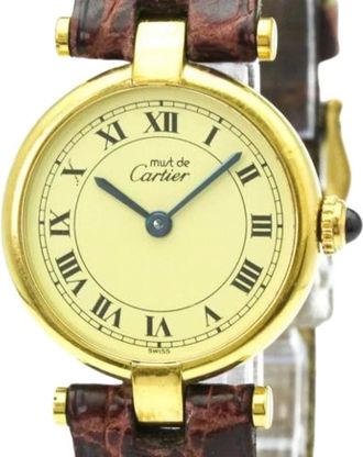 Cartier Pre-owned Watches, female, Beige, Size: ONE SIZE Pre-owned Vintage Glass Watch