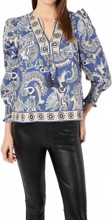 Sail to Sable Bradley Puff Sleeve Tassel Top In Birds Of Paradise