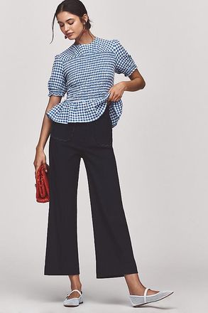 Maeve The Colette Scallop-Pocket Crop Wide-Leg Pants by Maeve