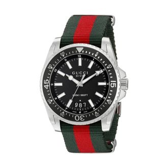 Gucci Ya 136206 Duikhorloge - Heren - Horloges - Veelkleurig - ONE Size - Nylon - Accessoires