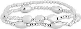 Nordstrom Rack 2-Pack Demi Fine Beaded Bracelets in Silver at Nordstrom Rack