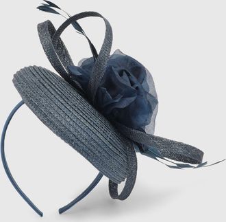 Karen Millen Womens Flower Trim Pillbox Fascinator - Navy - One Size