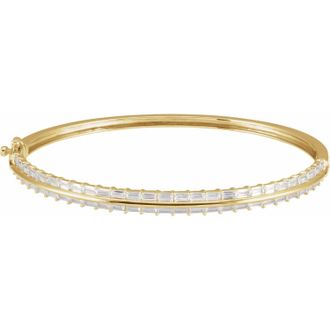 Diamond2Deal 14k Gold 2 1/6 CTW Lab-Grown Diamond Bangle Bracelet 7