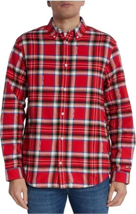 Tommy Hilfiger Long Sleeve Checkered Shirt - Heren - Casual Overhemden - Veelkleurig - M - Katoen - Overhemden