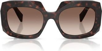 Prada 55mm Square Sunglasses in Root Tortoise /Brown Gradient at Nordstrom