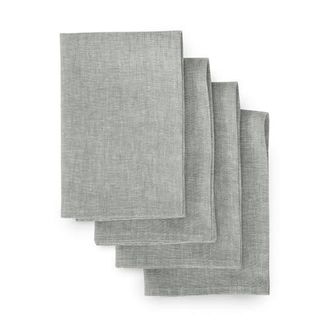 Solino Home Linen Dinner Napkins Set of 4, 20 x 20 Inch for Dining Table, Holiday and Everyday Table Decor - Athena in Chambray Grey at Nordstrom