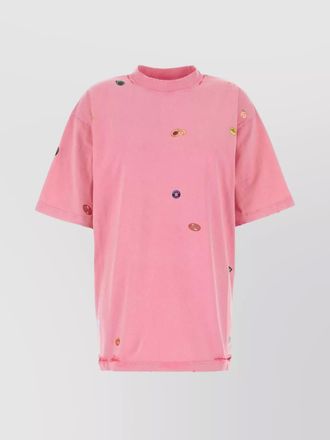 Tシャツ・カットソー Balenciaga Pink Cotton Oversize T-Shirt BALENCIAGA Oversized printed stretch-cotton jersey T-shirt