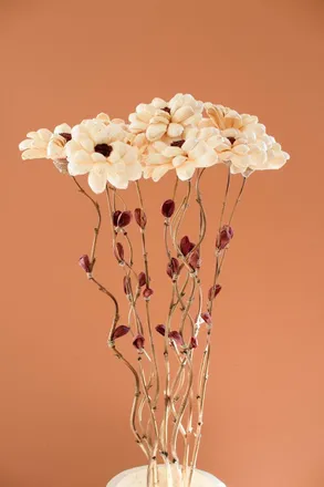 Kalalou Set Of Twelve Dried Flowers On A Bamboo Stem