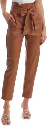 Commando Paperbag Waist Faux Leather Crop Pants in Cocoa at Nordstrom Rack, Size X-Large