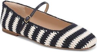 Veronica Beard Ellie Crochet Flat in Navy/Ecru at Nordstrom, Size 7.5