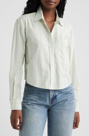 Rails Ramy Stripe Cotton Crop Button-Up Shirt in Leon Stripe at Nordstrom, Size X-Large