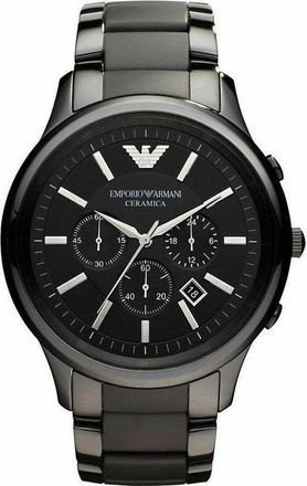 Emporio Armani AR1451 Renato Ceramica Mens Watch - Black - One Size