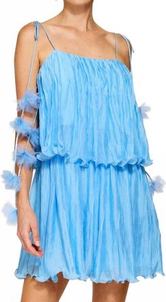 Line & Dot Chara Mini Dress In Blue