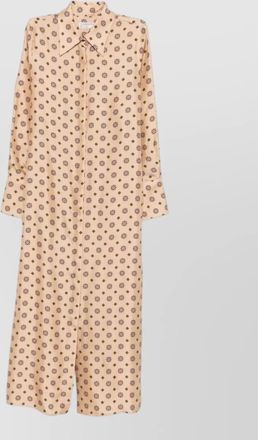 Alberto Biani silk printed long-sleeve shirt midi dress